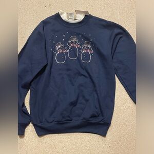 Vintage Top Stitch By Morning Sun Women's Pullover Sweatshirt Snowman Small